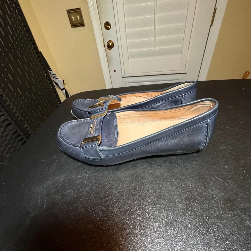 Kate Spade size 6 Collette leather navy flats
